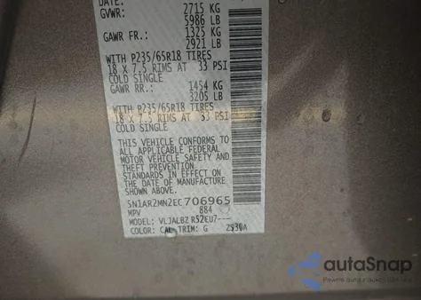 2014 Nissan Pathfinder S from USA, damaged, VIN 5N1AR2MN2EC706965